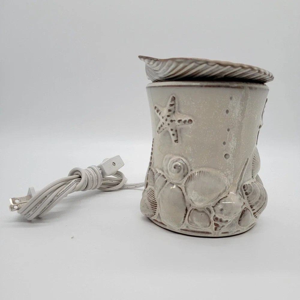 Coastal Seashells Wax Warmer Nautical Ceramic Candle Warmer Starfish Decor